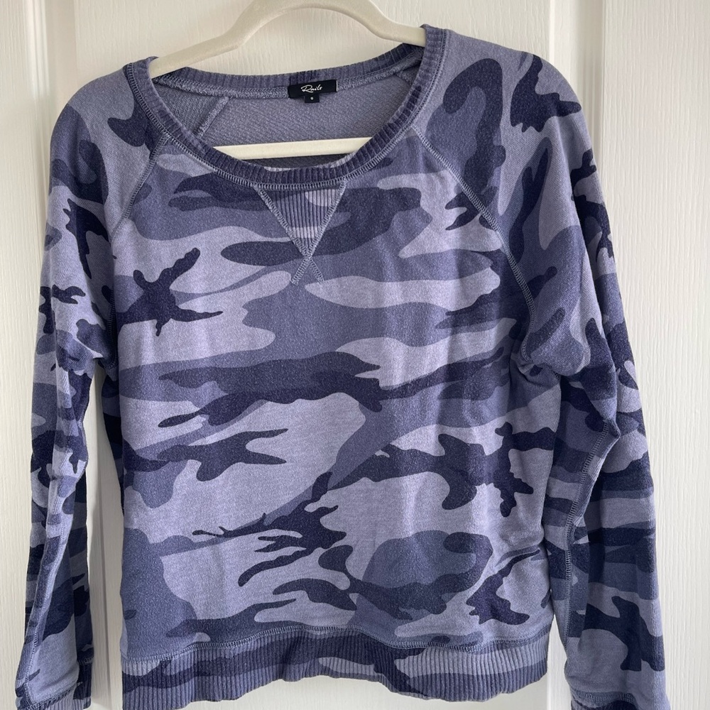 Rails Theo Sweatshirt In Blue Indigo Camo Pullover Size Small